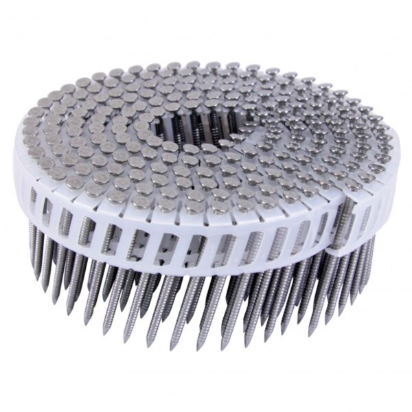 Airco Coil Nail Plastic Collated 32x2.5mm, Screw Shank, Electro Galv, Hardened Box